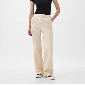 Mid rise loose khaki cargo pants